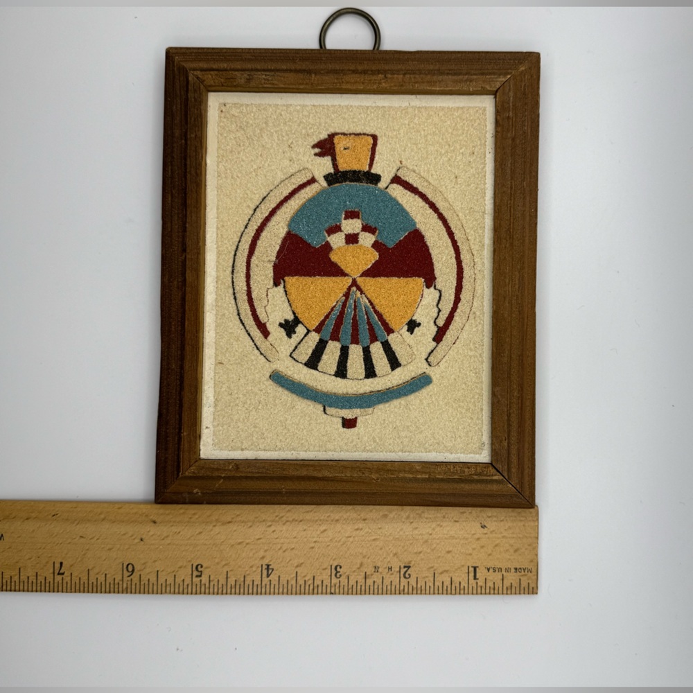Vintage Framed “The Thunder Bird” Native American Sand Art - Picture 3 of 6